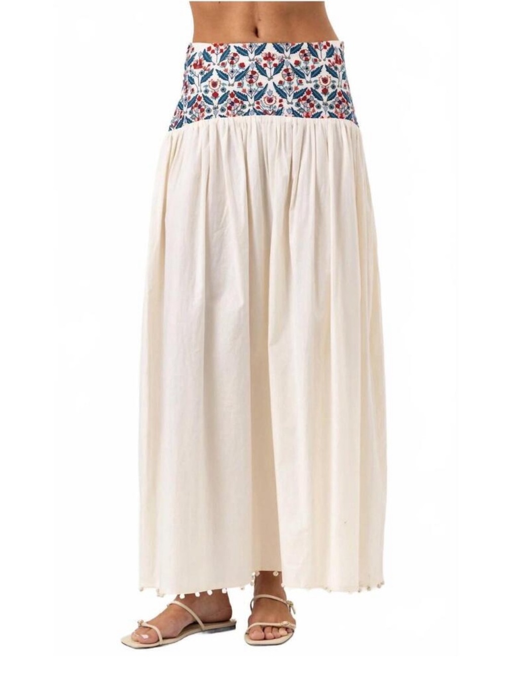 NWT $298 Sz S Sundays Gwen Embroidered Maxi Skirt in Whisper White